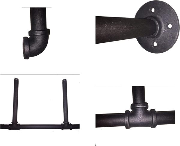 (14"Deep, 2Pcs)Industrial Retro Wall Mount Iron Pipe Shelf,DIY Open Bookshelf,Hung Bracket,Home Improvement Kitchen Shelves,Tool Utility Shelves, Office Shelves, Bookshelves and bookcases - Image 3