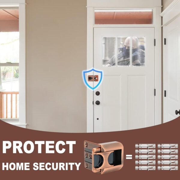 CZU Home Door Lock Security, Upgraded Safety Childproof Door Reinforcement Lock Latch (2-Pack), Extra Defend Door Lock for Inward Swinging Door - Image 3