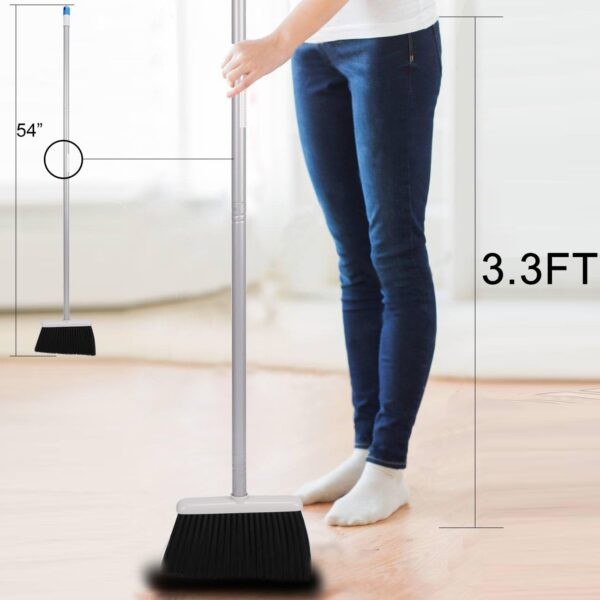 TreeLen Long Handle Broom and Dustpan Set,Upright Dust Pan Combo for Home, Kitchen, Room, Office, Lobby Floor Use Without Bending - Image 3