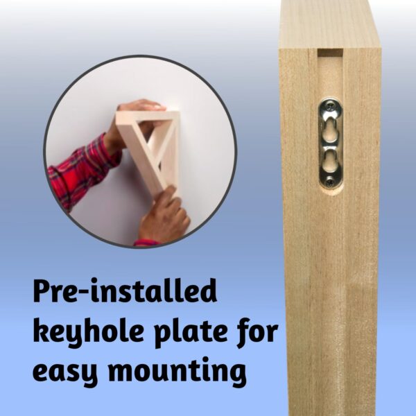 WADDELL Arch Corbel (2 Count, Large) | 10" x 10" x 1¾" Unfinished Hardwood Bracket w/Pre-Installed Keyhole Plate | Decorative Corbels for Shelf, Countertop, Fireplace Mantel, DIY Home Improvement - Image 3