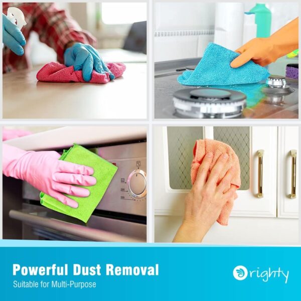 Orighty Cleaning Cloths Pack of 12, Highly Absorbent Microfiber Cleaning Supplies, Lint Free Cloths for Multiple-use, Powerful Dust Removal Clean Rags for House, Kitchen, Car Care(12x12 inch) - Image 4