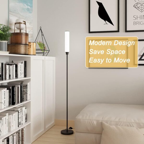 Floor Lamp with Remote Control,Bright Floor Lamps for Living Room/Bedroom/Office, Stepless Adjustable 3000K-6000K Colors and 10-100% Brightness,Standing Light with Foot Switch (Black) - Image 5