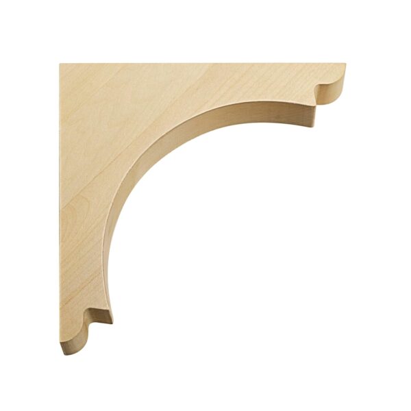 WADDELL Arch Corbel (2 Count, Large) | 10" x 10" x 1¾" Unfinished Hardwood Bracket w/Pre-Installed Keyhole Plate | Decorative Corbels for Shelf, Countertop, Fireplace Mantel, DIY Home Improvement - Image 5