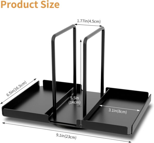 Napkin Holder for Table, 360° Rotating Metal Napkin Holder with Salt and Pepper Shakers Caddy, Standing Paper Napkin Storage for Kitchen Dining Table Decor, Black - Image 5