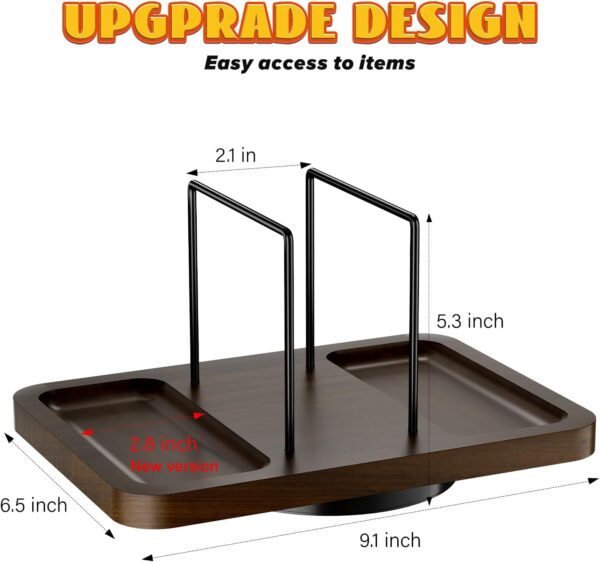 Napkin Holder for Table, Rotating Metal Standing Napkin Dispenser with Salt and Pepper Shakers Caddy Standing Paper Napkin Storage for Kitchen Dining Table Decor Not Including Shakers - Image 6