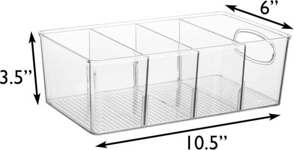 ClearSpace Plastic Pantry Organizers and Storage Bins with Removable Dividers – Perfect Kitchen Organization or Pantry Storage – Refrigerator Organizer Bins, Cabinet Organizers (4 Pack) - Image 6