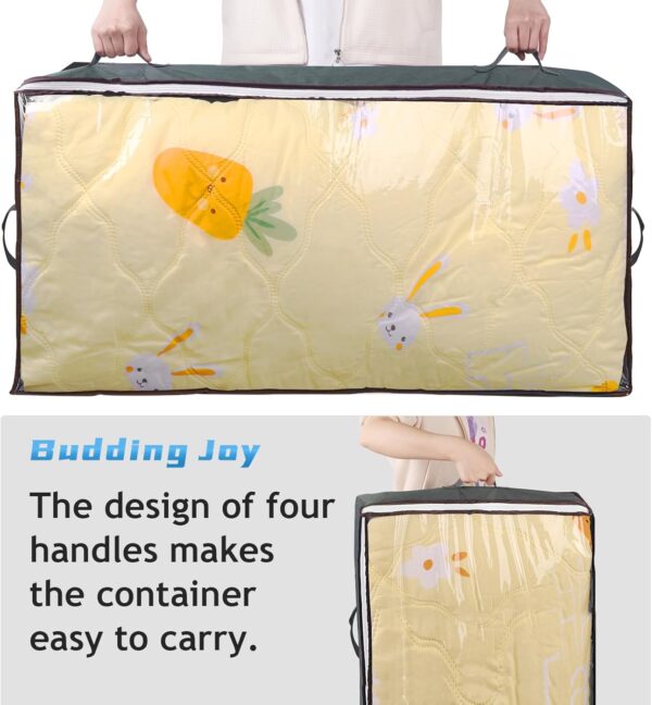 Budding Joy 90L Under Bed Storage Containers, Closet Organizers and Storage Bins, Foldable Underbed Storage Bags for Blankets, Towels, Comforter, Sweaters, Pillows, Linen Sheets, Wrapping Paper - Image 7
