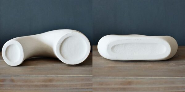 Carrot's Den Donut Vase, Set of 2 - Minimalist Nordic, White Ceramic Hollow Donut Vase Decor | Table Centerpiece, Olive Plant, Wedding, Living Room, Bookshelf, Office, Modern Home, Entryway, Console - Image 5