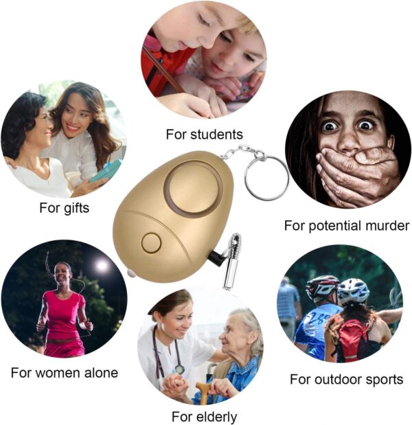 KOSIN Safe Sound Personal Alarm, 6 Pack 140DB Personal Security Alarm Keychain with LED Lights, Emergency Safety Alarm for Women, Men, Children, Elderly - Image 6