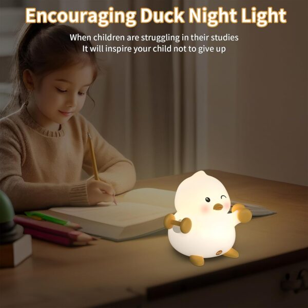 Duck Night Light Cute Night Light for Kids 3 Level Dimmable Duck Light 30 Min Timer Silicone Baby Night Light LED Rechargeable Duck Lamp Squishy Toddler Nightlights Duck Gifts for Girls Room Decor - Image 4