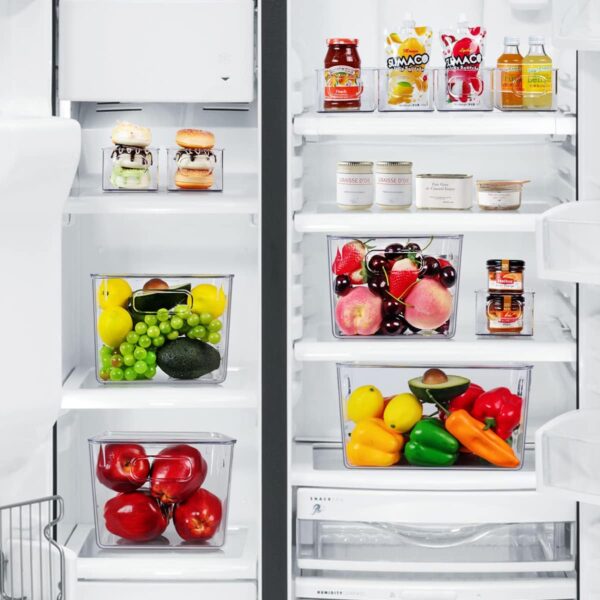 Set of 8 Clear Plastic Storage Bins, 4 Large and 4 Small Stackable Storage Containers for Pantry Organization and Kitchen Storage Bins,Home Edit and Cabinet Organizers - Image 4