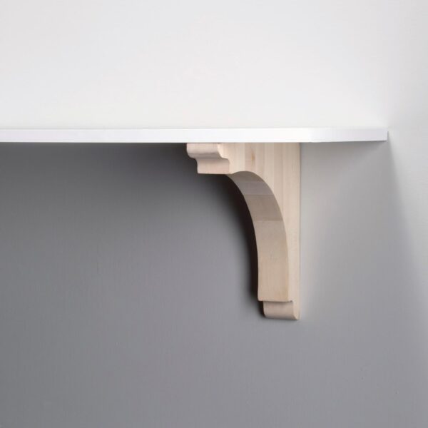 WADDELL Arch Corbel (2 Count, Large) | 10" x 10" x 1¾" Unfinished Hardwood Bracket w/Pre-Installed Keyhole Plate | Decorative Corbels for Shelf, Countertop, Fireplace Mantel, DIY Home Improvement - Image 4