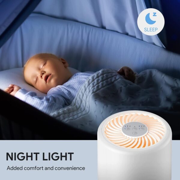 Air Purifiers for Bedroom, FULMINARE H13 True HEPA Air Filter, Quiet Air Cleaner With Night Light,Portable Small Air Purifier for Home, Office, Living Room - Image 8