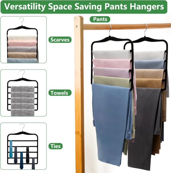 Closet Organizers and Storage,3 Pack Organization and Storage Pants-Hangers-Space-Saving,Velvet Hanger for Dorm Room for College Students Girls Boys Guys Hanging Jean Scarf - Image 5