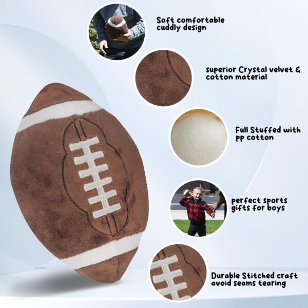 Football Plush Baby Room: Soft Boy Stuffed Pillows Toys Gift - Sports Throw Decor 1-3 Year Old - Image 5