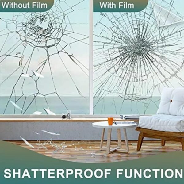 UV 99% Security and Safety 4 Mil Clear Window Film Shatterproof Anti Shatter Tempered Glass Film for Home and Office Windows (Clear, 36 in x 10 FT) - Image 6