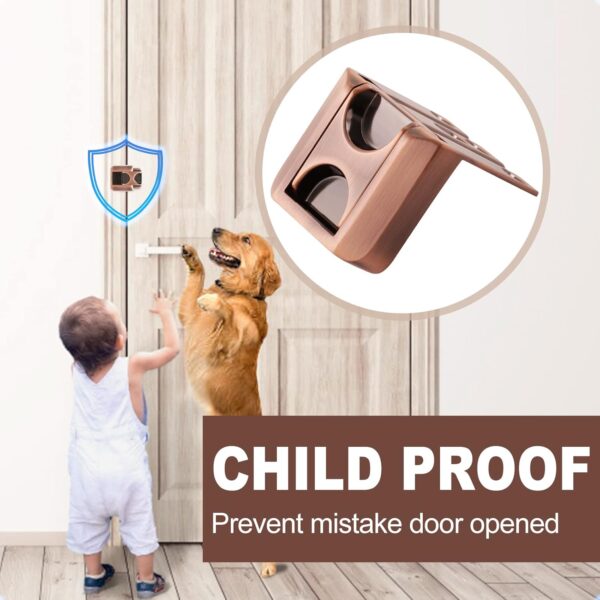 CZU Home Door Lock Security, Upgraded Safety Childproof Door Reinforcement Lock Latch (2-Pack), Extra Defend Door Lock for Inward Swinging Door - Image 4