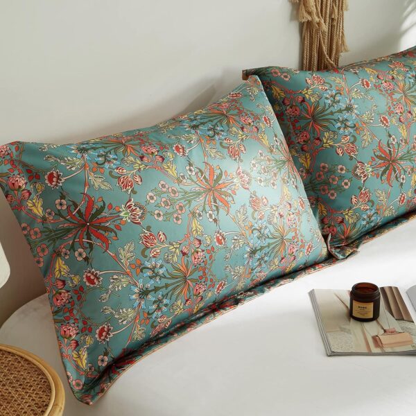 Ikawaapurry Comforter Set for Queen Size Bed Farmhouse Boho Bedding Sets Fluffy Lightweight Flowers Plants All Season 3 Pcs Comforter with 2 Pillow Shames - Image 7