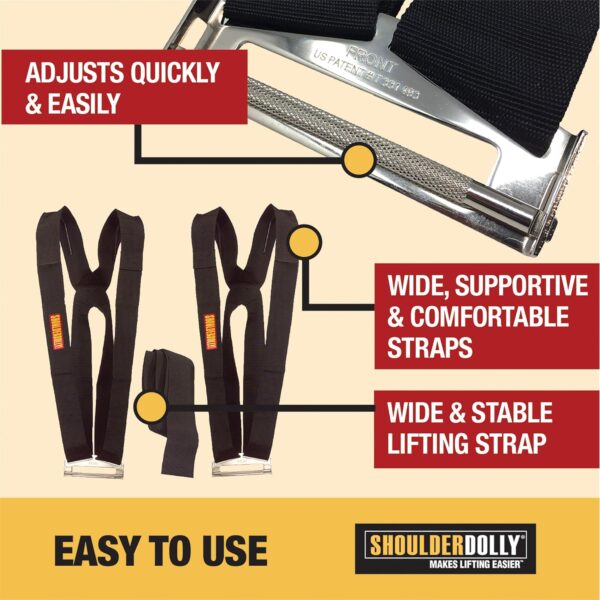 Moving Straps - Lifting Strap for 2 Movers - Move, Lift, Carry, And Secure Furniture, Appliances, Heavy, Bulky Objects Safely, Efficiently, More Easily Like The Pros - LD1000 - Image 3