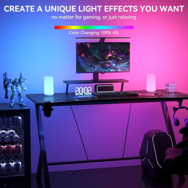 Touch Bedside Table Lamp, [Sleek Design & RGB Mode] 3 Way Dimmable Small Lamp for Bedroom, LED Lamp with Warm White Lights, Multi-Color Smart Nightstand Lamp for for Living Room Home Gifts - Image 5