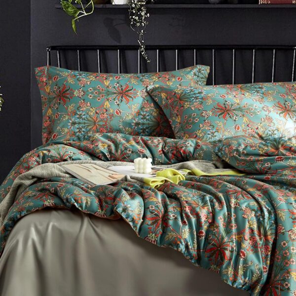 Ikawaapurry Comforter Set for Queen Size Bed Farmhouse Boho Bedding Sets Fluffy Lightweight Flowers Plants All Season 3 Pcs Comforter with 2 Pillow Shames - Image 5