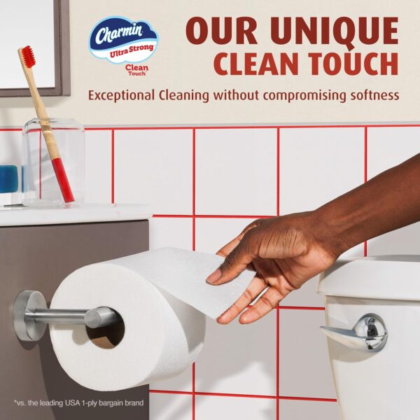 Charmin Toilet Paper Ultra Strong Clean Touch, 18 Family Mega Rolls = 90 Regular Rolls (Packaging May Vary), Household Essentials, Bathroom Essentials - Image 3