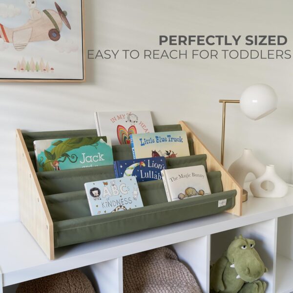 Decorative Bookshelf for Kids - Beautiful Shelf to Display All Books of Your Little One - The Perfect Nursery Organizer for Your Baby Girl or Boy´s Montessori Bedroom or Toddler Play Room Decor - Image 4