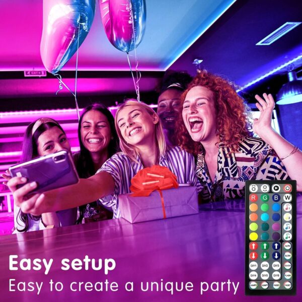 Tenmiro Led Lights for Bedroom 100ft (2 Rolls of 50ft) Music Sync Color Changing Strip Lights with Remote and App Control RGB Strip, for Room Home Party Decoration - Image 2