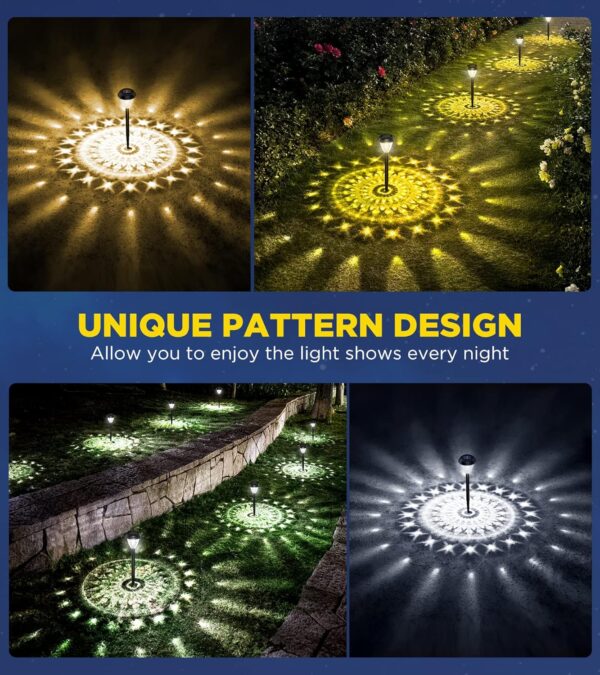 Ultra Bright Solar Outdoor Lights Decorative 10 Pack, 100% Faster Charge Solar Pathway Garden Lights Up to 12H Auto On/Off, Solar Lights Outdoor Waterproof for Walkway Yard Lawn - Image 5
