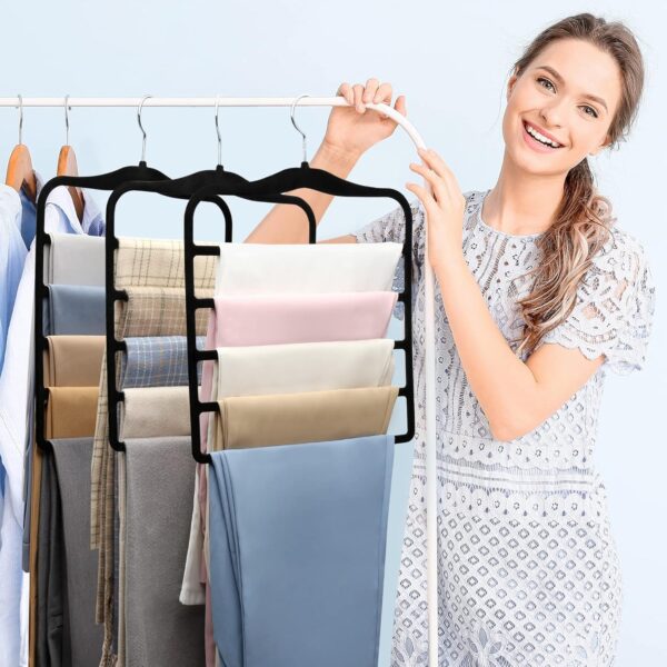 Closet Organizers and Storage,3 Pack Organization and Storage Pants-Hangers-Space-Saving,Velvet Hanger for Dorm Room for College Students Girls Boys Guys Hanging Jean Scarf - Image 7