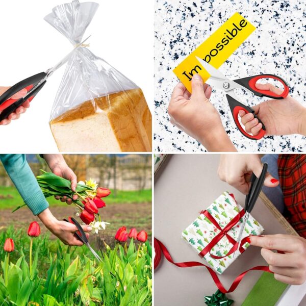 iBayam Kitchen Scissors All Purpose Heavy Duty, Kitchen Utensils Set, Stainless Steel Cooking Utensils Gadgets, Meat Poultry Food Shears Dishwasher Safe Utility Tools Home Gift, with Protective Sheath - Image 8