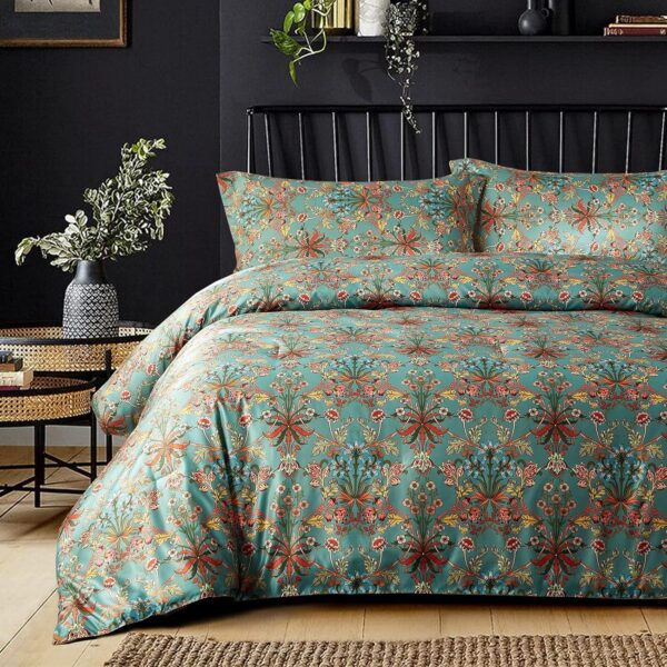 Ikawaapurry Comforter Set for Queen Size Bed Farmhouse Boho Bedding Sets Fluffy Lightweight Flowers Plants All Season 3 Pcs Comforter with 2 Pillow Shames - Image 4