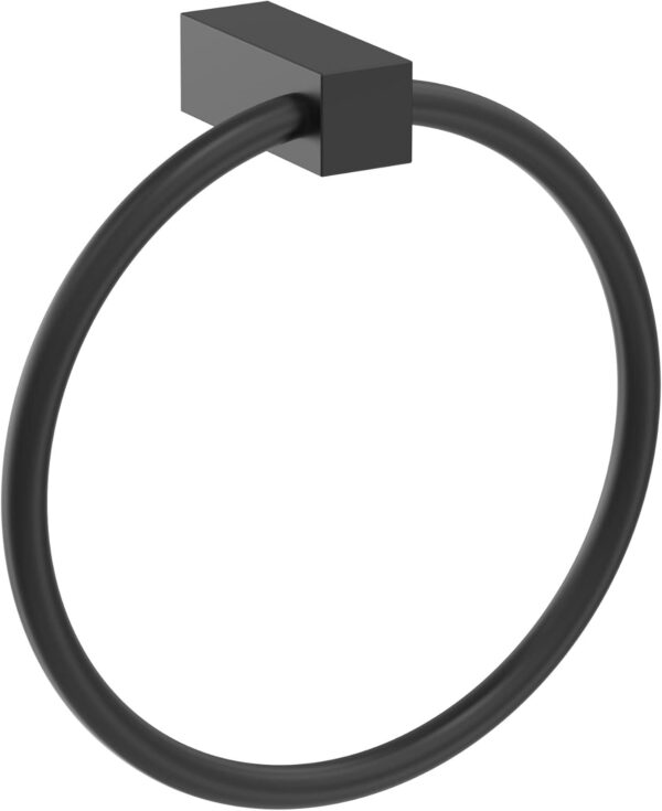 Amerock BH36082MB | Matte Black Towel Bar | 6-1/2 in (165 mm) Length Towel Holder | Monument | Hand Towel Holder for Bathroom Wall | Small Kitchen Towel Holder | Bath Accessories