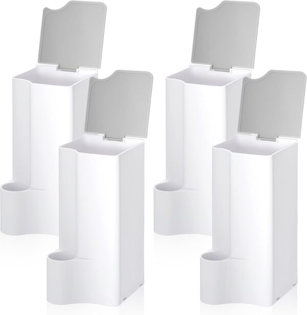 Weysat 4 Pack Toilet Wand Holder 2 in 1 Toilet Cleaning Brush & Refills Disposable Scrubbing Pads Holder for Toilet Cleaning Supplies Bathroom Maintenance