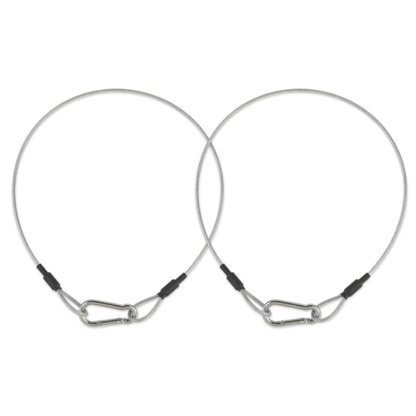 1/8" Safety Cables 2ft Security Cable 304 Stainless Steel Wire Ropes with Carabiner Lock 50lb Load Capacity Falling Prevention for DJ Stage Light Luggage,2 Pack