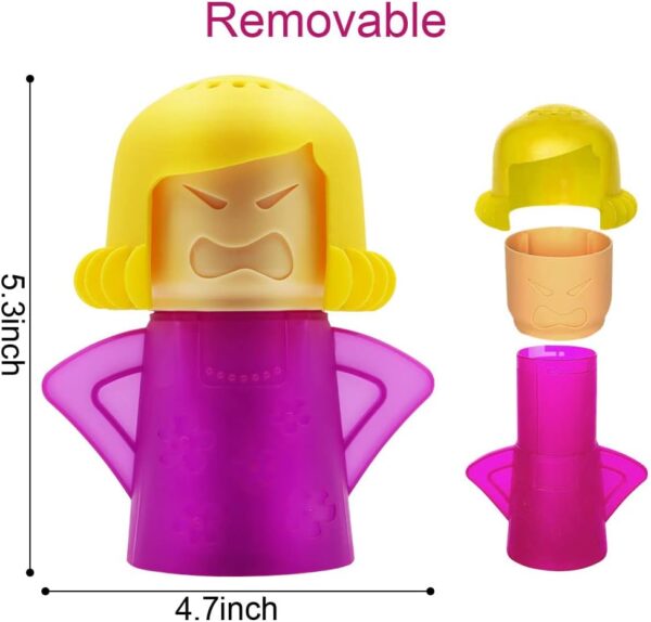 Abnaok Microwave Cleaner, 2 PCS Angry Mama Microwave Cleaner Microwave Oven Steam Cleaner Easily Clean in Minutes Cleans Add Vinegar and Water for Home or Office with English Manual (Blue+Purple) - Image 2