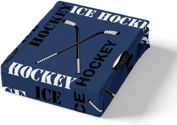 Feelyou Boys Ice Hockey Fitted Sheet Twin Size Sports Hockey Pucks Print Bed Sheets for Kids Teens Girls Ball Gamer Decorations Bedding Set Blue Sheets Set Bedroom All Season 1 Pillowcase - Image 5