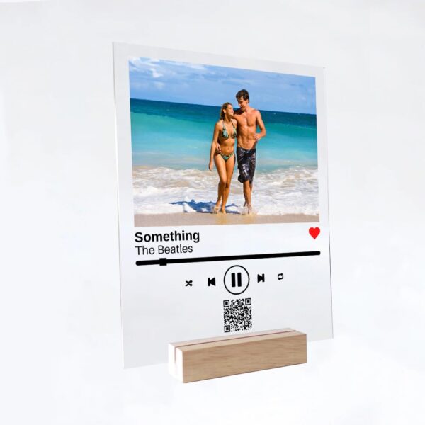 NEXT DAY SHIPPING Song Plaque with Wooden, Acrylic, Led Light Stand - Personalized Music Plaque Photo Gift Personalized Couple Gift ideas Anniversary Celebration Gift - Image 6