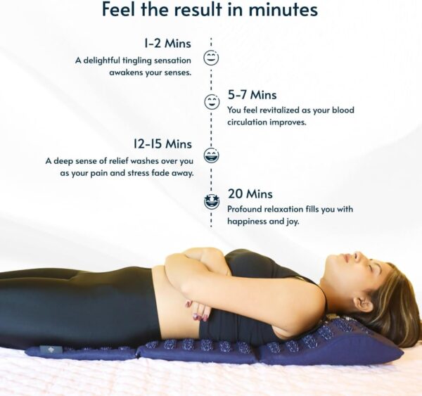 Acupressure Mat and Pillow Set for Full Body Relaxation | Back,Foot and Neck Pain Relief| No Needles | FSA/HSA Eligible | Relieves Stress and Tension | Improves wellness goals | Applicator Kuznetsova - Image 6