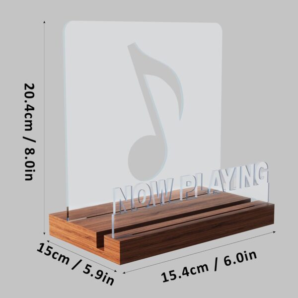 Now Playing Vinyl Record Stand, Light up Record Holder, Wooden Acrylic Display with Warm White Lights for Albums, Room Decor, for Vinyl Lovers - Image 7