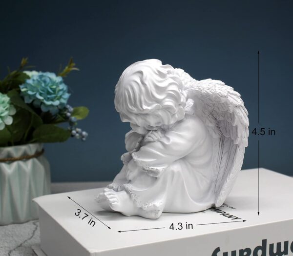 YUEOECOR Praying Angels Figurine, Garden Angel Statues, Waterproof Kneeling Angel Sculpture, Outdoor Decor Ornament for Patio Lawn Yard Porch Decorations - Image 7