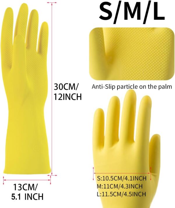 4 Pairs Kitchen Rubber Cleaning Supplies Cute Patterns Gloves Household Cleaning Gloves For Dishwashing - Image 4