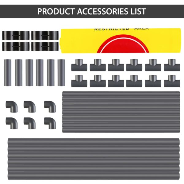 3 Panels Safety Barricade Heavy Duty PVC Frame 5.8FT Foldable Security Sign Barrier Gate High Visibility Caution Symbol Crowd Control Restricted Area Pedestrian Barricade"DO NOT Enter"(Yellow) - Image 4