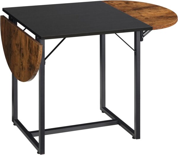 HOOBRO Dining Table, Kitchen Table for 4, Dining Room Table, Space Saving Kitchen & Dining Room Table, Farmhouse Dining Table for Home, Kitchen, Office, Party, Rustic Brown and Black BF17CZ01