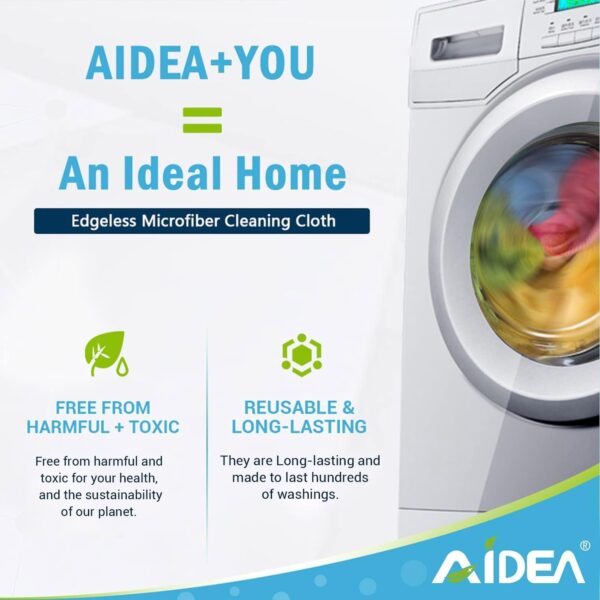 AIDEA Microfiber Cleaning Cloths, 100PK, Soft Absorbent Rags for Cleaning, Lint Free Towels, Kitchen Towels, Microfiber Dusting Cloth for Home, Car, Window, Cleaning Supplies, 12"×12" - Image 4