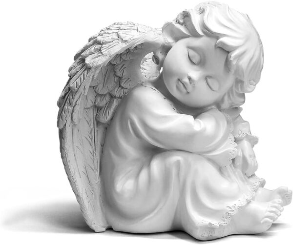 YUEOECOR Praying Angels Figurine, Garden Angel Statues, Waterproof Kneeling Angel Sculpture, Outdoor Decor Ornament for Patio Lawn Yard Porch Decorations