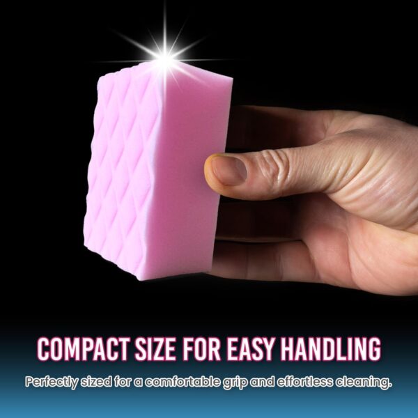 Sponge Eraser in Pink, Bulk 25-Pack 4 x 2.7 x 1.6, Extra Thick Double Density Melamine Foam Pads for Easy Household Cleaning, Kitchen, Sink, Bathtub, Baseboards, Wall, Floor - Image 7