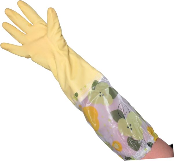 1 Pair Reusable Heavy Duty Waterproof Kitchen Cleaning Gloves Long Sleeve Dishwashing Gloves for Household Use Multipurpose Pet Care and Gardening Gloves - Image 9