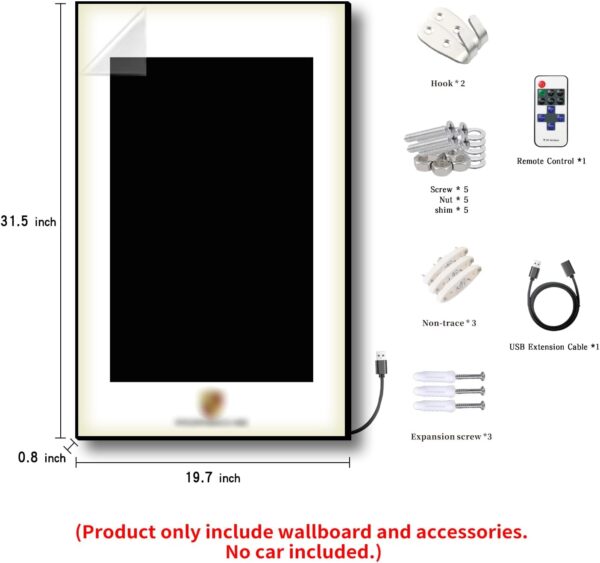 iLuane Display Wallboard for Lego Technic Porsche 911 RSR 42096 Race Car with LED Lights, Adult Collectibles Wall Mount, Home or Office Décor (No Car Included) - Image 4