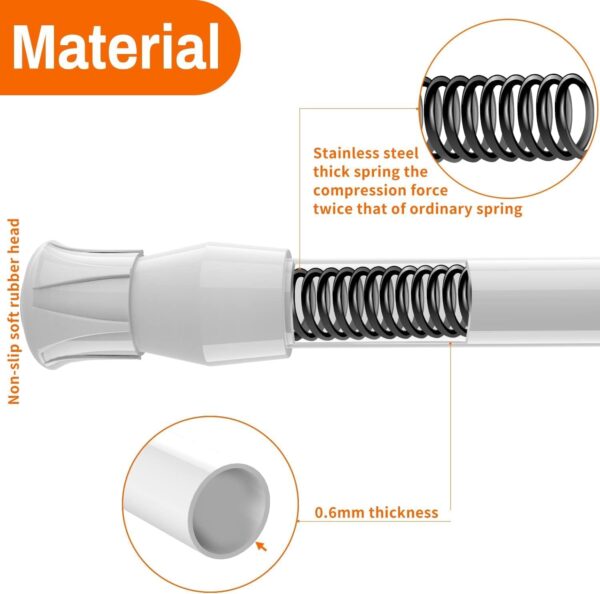 Tension Rods Room Divider, Premium Adjustable Curtain Tension Rods, 34-62 Inch Large Curtain Rod, No Drilling Tension Pole for Kitchen, Bathroom, Cupboard, Wardrobe, Window, Bookshelf DIY Project 1PCS - Image 3